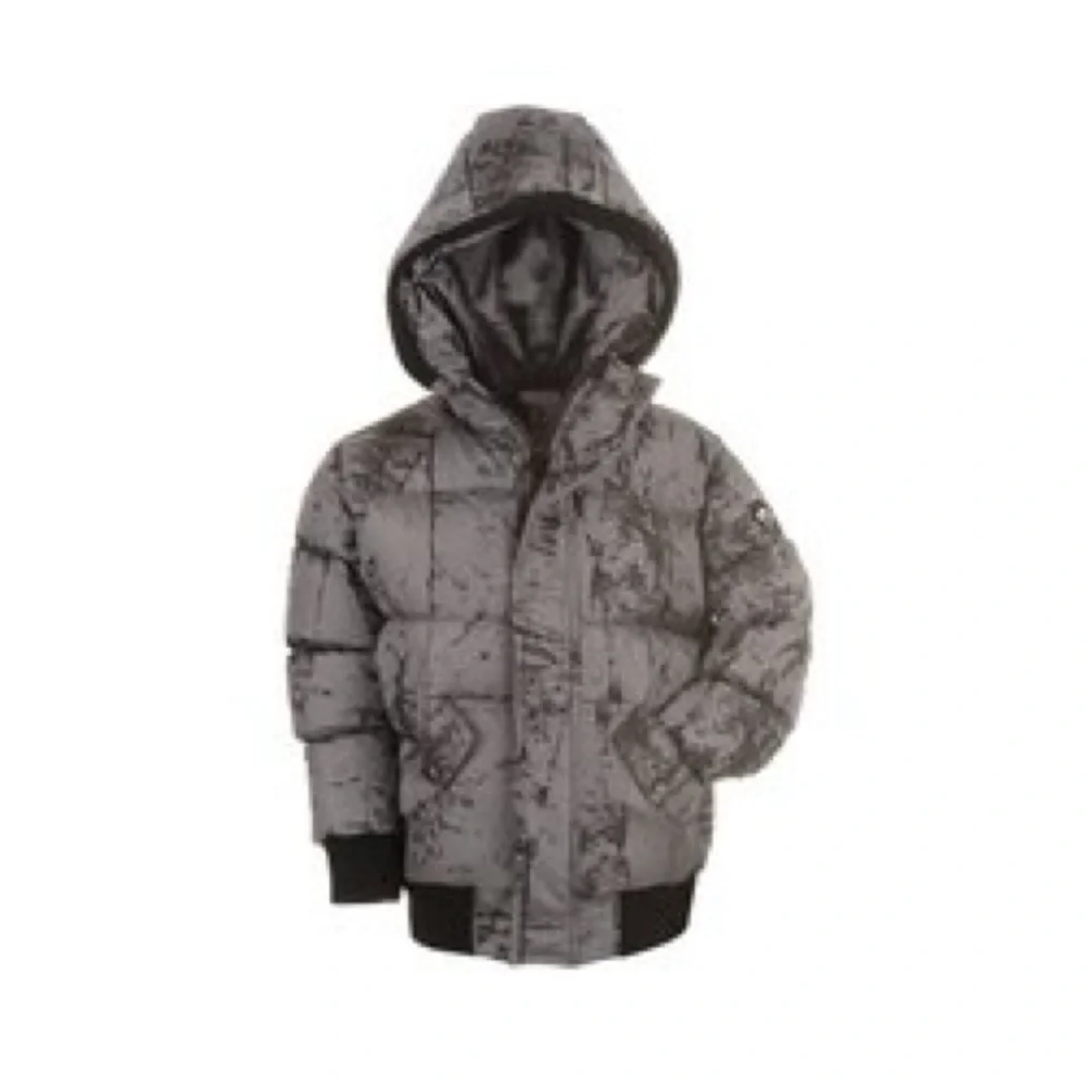 Appaman Charcoal and Black Kids Puffer Jacket 80% Duck Down 20 Feathers